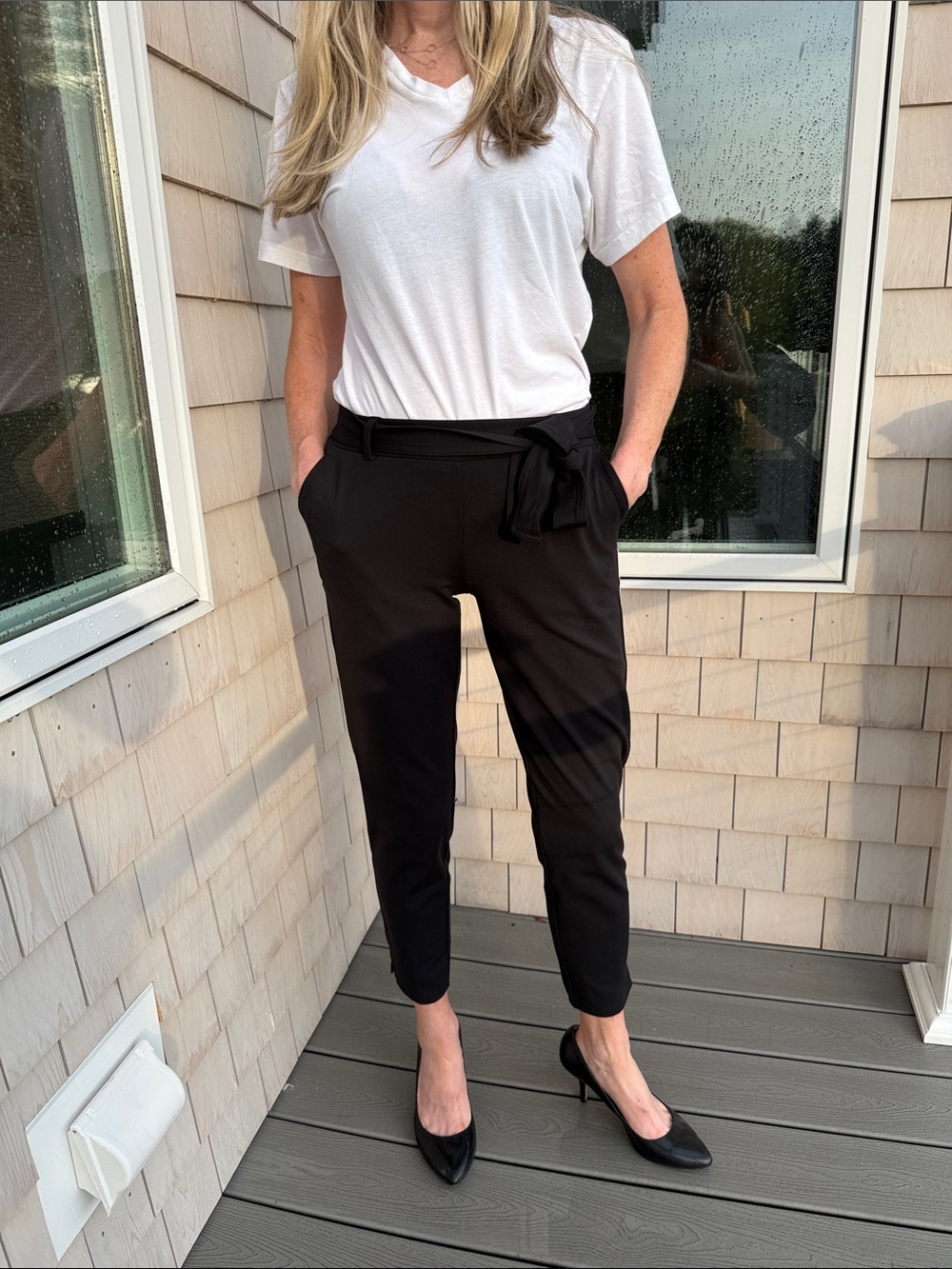 Nicole Miller New York Low-Rise Tie-Waist Ankle Pants Y2K Office Siren Business
